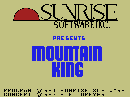 Mountain King title screen for Colecovision